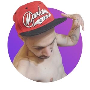 Pit Bull One Size Fits All Snap Back Cap Red, Black & White Marksmen by J.Kinton